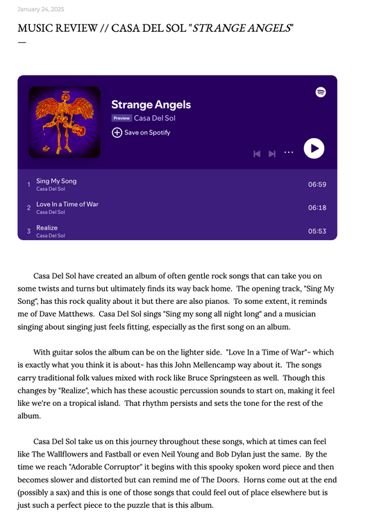 Strange Angels Got Featured on Raised by Cassettes